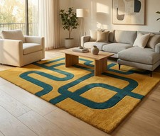 Modern Mustard Teal Geometric
