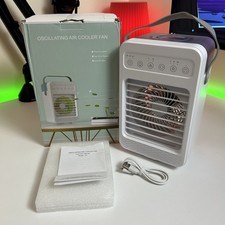 Portable Oscillating Air Cooler Fan with Humidifier, Timer, Speed Settings & RGB