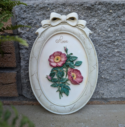 Cream oval rose - cream, floral