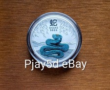 2025 Australian coloured Lunar Snake 1/2oz Silver Bullion coin in capsule Perth