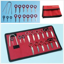 17Pcs/Set Car Vehicle Stereo Radio Removal Key Tool Kit with Canvas Storage Bag