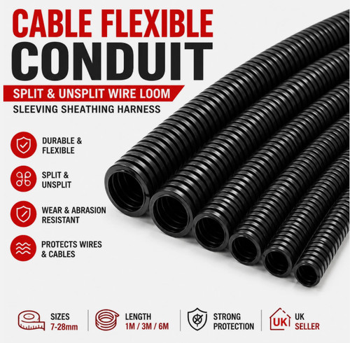 Flexible cable conduit - flexible, split
