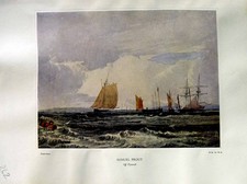 Antique Print 1937 NettlefGrundy Water Sailing Ships Plymouth Samuel Prout 20th