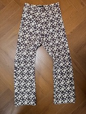 Motel Rocks Zoven Flare Daisy Floral Trouser XS Pants Patchwork Denim Brown 60’s