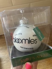 KURT S ADLER BLOOMINGDALES BAUBLE CHRISTMAS BAUBLE BOXED VGC BLOOMIES BAUBLE!