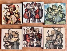 Original Hummel Pictures made in W.Germany Small Wooden Prints 4x4” Ea Vintage