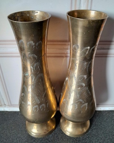 Excellent pair brass vases - pair,