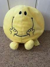 Mr Men Mr Happy Yellow Reversible 2 In 1 Neck Cushion Soft Plush Toy