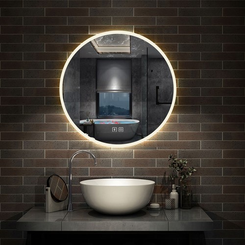 Round bathroom mirror with - bathroom,