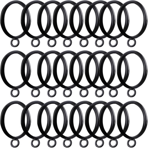 24pcs black metal curtain - black,