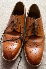 Mens Surrey Formal Brogue Tan All Leather Goodyear Welted Sole Shoes