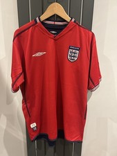 Umbro England National Reversable Shirt 2002-2004 Away Kit Red&Navy Mens Medium