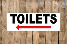 Toilets PVC Banner Pointing