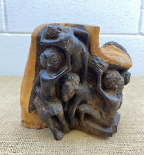 VINTAGE AFRICAN HAND CARVED EBONY MAKONDE TRIBAL TREE OF LIFE STATUE