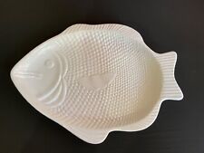 Large White Ceramic Fish Plate Platter Portugal P160 427 - Max 38cm x 28cm VGC