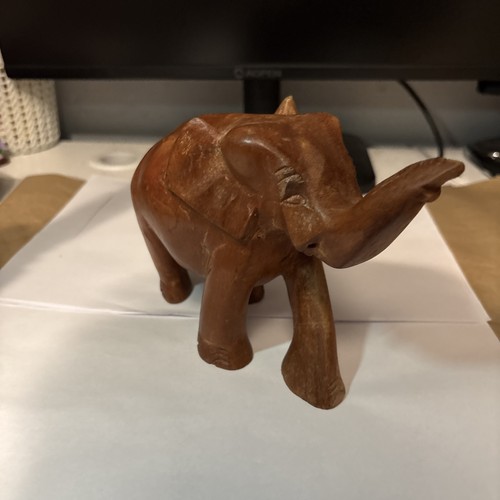 Carved wooden elephant - carved,
