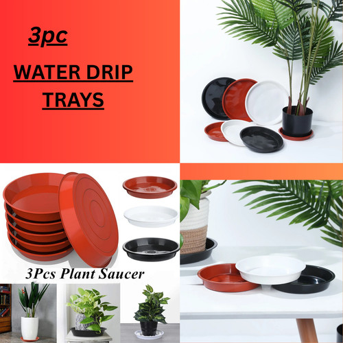 3pcs plastic plant - saucer, drip
