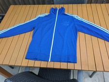 Adidas 70s 80s Vintage Tracksuit Top High Neck Blue/White/  Size US M/ L