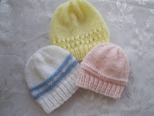 Baby hat trio knitting - hat, dk
