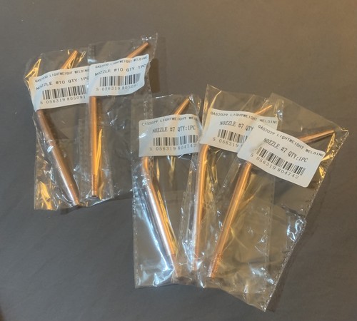 Qty gas welding nozzles - 5, nozzles.