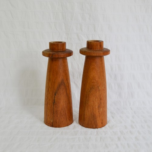 Pair vintage turned wood - pair, of