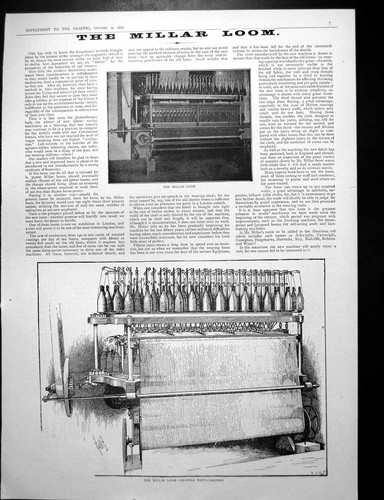 Antique print millar loom - antique,