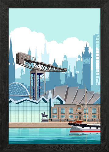 Glasgow travel print framed - glasgow,