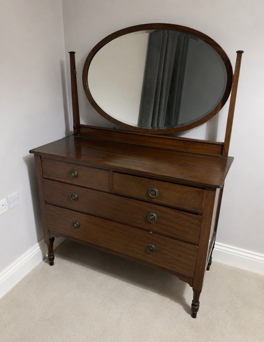 Dark wood dressing table - dark,
