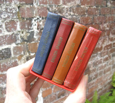Burgess Bowes Midget Dictionaries Leather Set- German Spanish Italian French