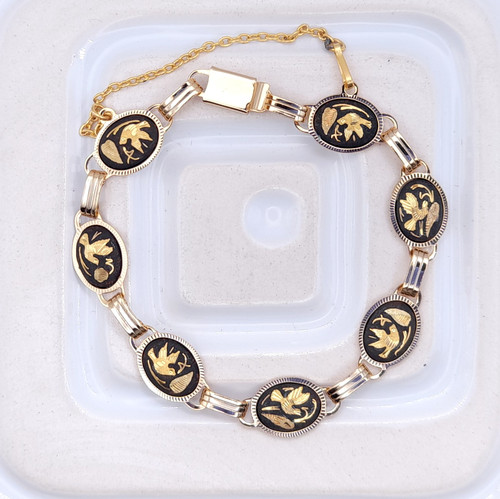 Vintage spanish damascene link - vintage,
