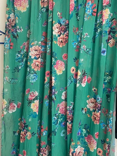 Green floral georgette chiffon - georgette,
