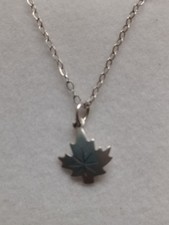 Vintage Sterling Silver Maple Leaf Necklace