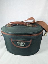 Vintage Antler Green & Brown Hard Shell Vanity Case Travel Bag With Padlock
