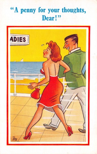 Old comic postcard courting - old,