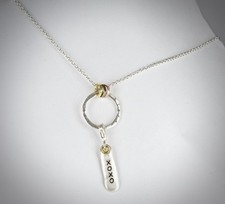 Bjorg pendant xoxo oxidised - pendant,