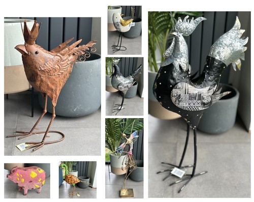 Bright colourful metal bird - metal,