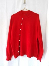 Zoe + Phoebe - Red jumper With Pearls front detail - Size XL 