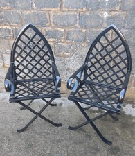 * BESPOKE 80s Gothic Style Industrial Solid Metal Arm Chair (DELIVERY)