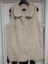 Centigrade Womens Cream Gilet, Size 2XL, Front Pockets, Eye And Hook Fastening