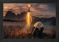 Knight Helmet Framed Wall Art