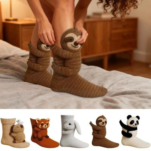 Cute animal hug socks - socks, –