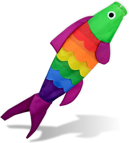 Rainbow fish windsock - fish,