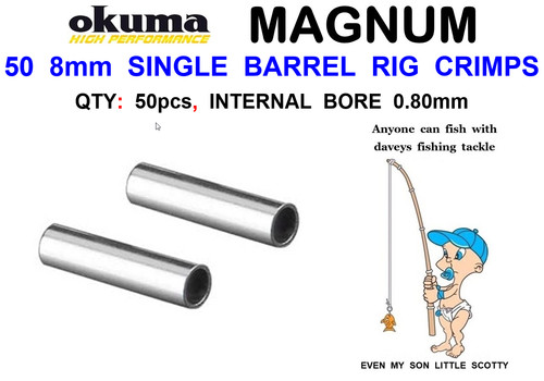 8mm rig crimps 80mm bore - 0.80mm,