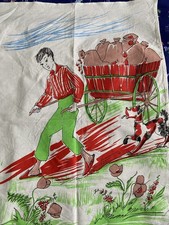 Vintage teatowel apple - vintage, cart