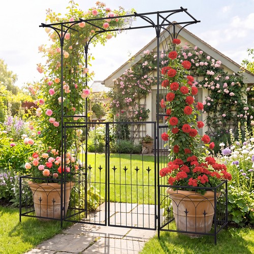 Garden arbor with - garden, gate