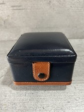 Dulwich Designs Genuine Leather Jewellery Box In Navy Blue & Tan +InteriorMirror