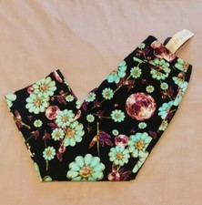 NWT - Vintage Ungaro Fuchsia Black Multicoloured Floral Capri Pants - UK 10