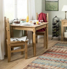 Small Dining Table And 2 Chairs Kitchen Square Furniture Wooden Breakfast Set