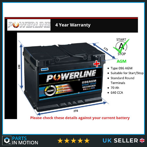 Agm battery fits mini - battery,