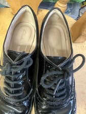 CLARKS Ladies Shoes Narrative Hamble Oak Silver Pewter Flat Brogue  UK Size 5